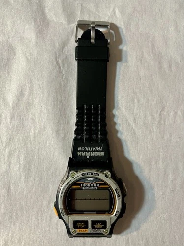 Vintage TIMEX Ironman Triathlon 8 Lap Digital Black/Gray Watch