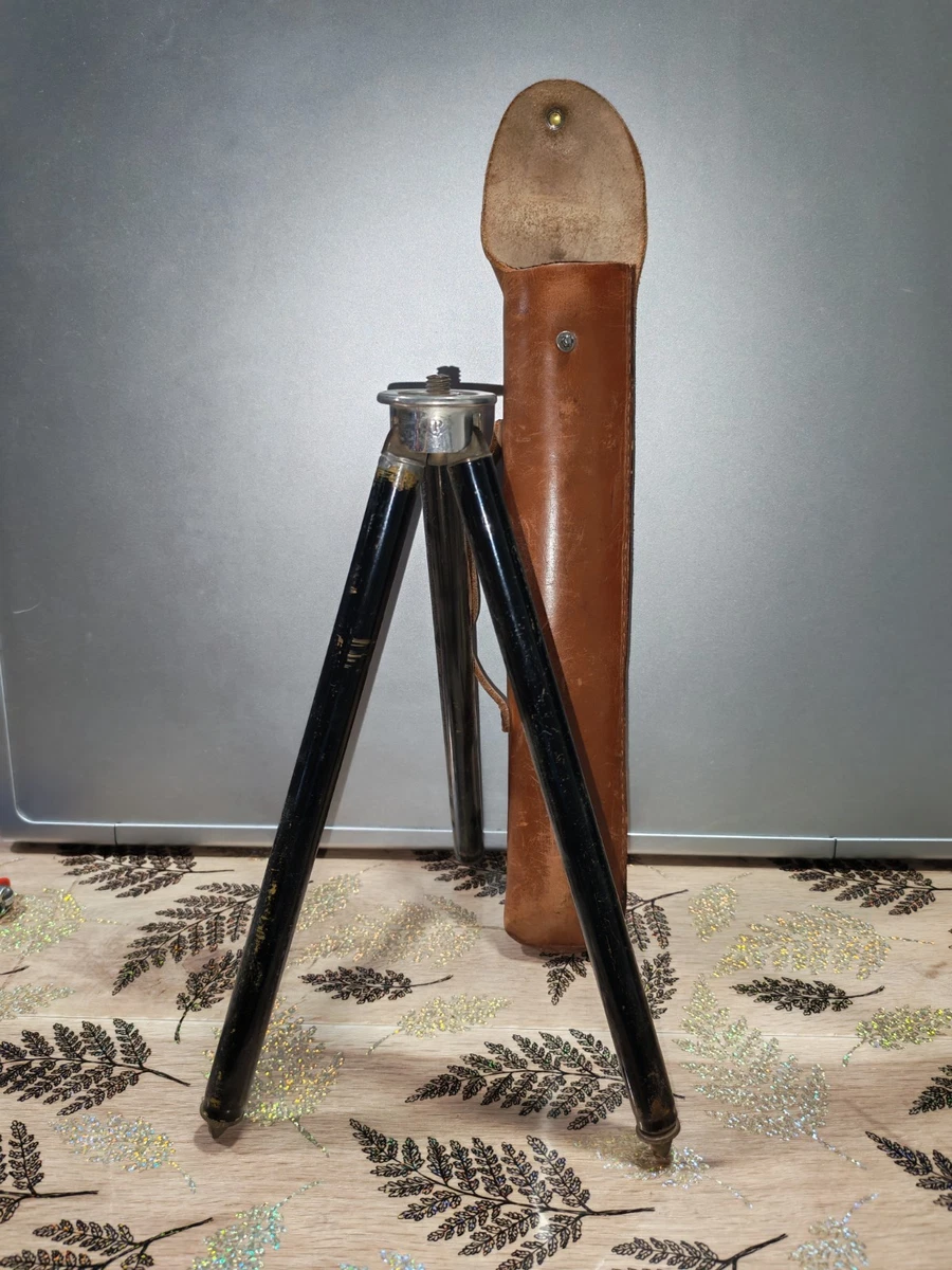 Trépied Photo Ancien Vintage - Pliable Avec étui - Hauteur 133 Cm