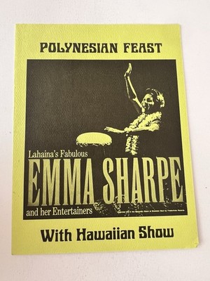 Vintage Emma Sharpe Hawaiian Show Program Kaanapali Beach Hotel Maui Polynesian