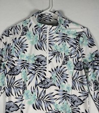 Tommy Bahama Golf Top Women Small Top Floral White 1/2 Zip L/S Tennis Jacket