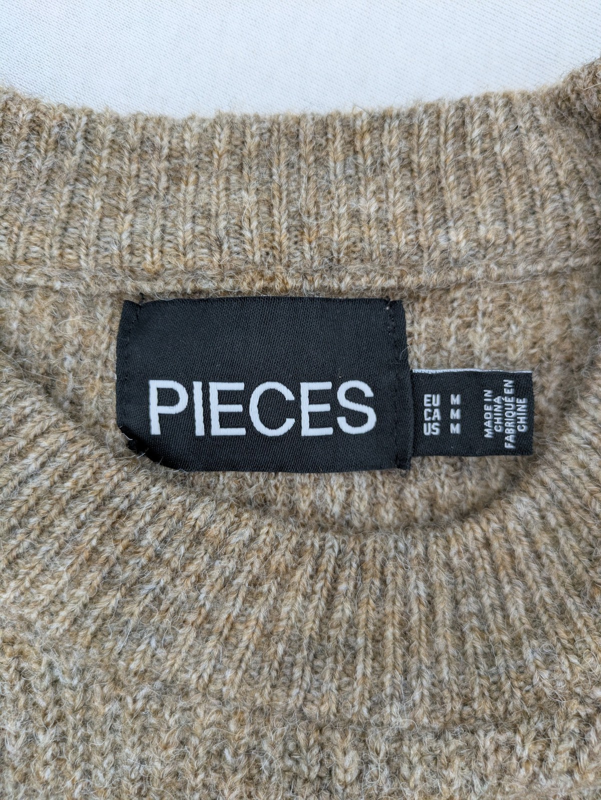 Pieces Damen Pullover Weste Pullunder Größe M braun Rippstrick ärmellos Oberteil image 7