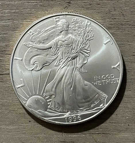 1996 AMERICAN SILVER EAGLE 1 OZ .999 FINE SILVER