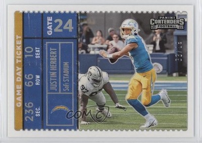 2022 Panini Contenders Game Day Ticket Silver 66/99 Justin Herbert #GDT-JHE 1f60