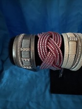 Paparazzi Jewelry Bracelets Lot of 7, Silver, Ivory, Fuchsia, Tangerine, Navy