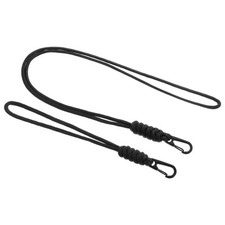 Badge Lanyard with Keychain Clip, 2 Pcs Necklace Cord Strap Metal Clasp, Black