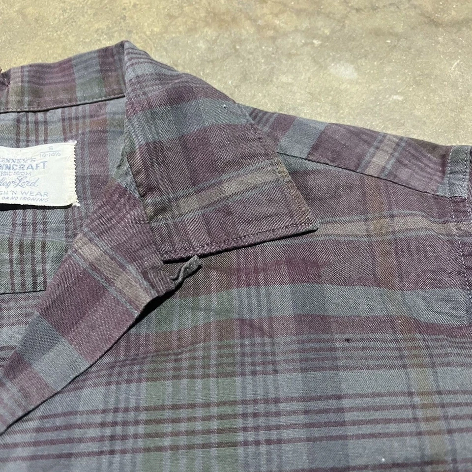 Vintage 60s Towncraft Penney's Purple Cotton Loop Collar 1960s True Vintage - Image 4 of 4