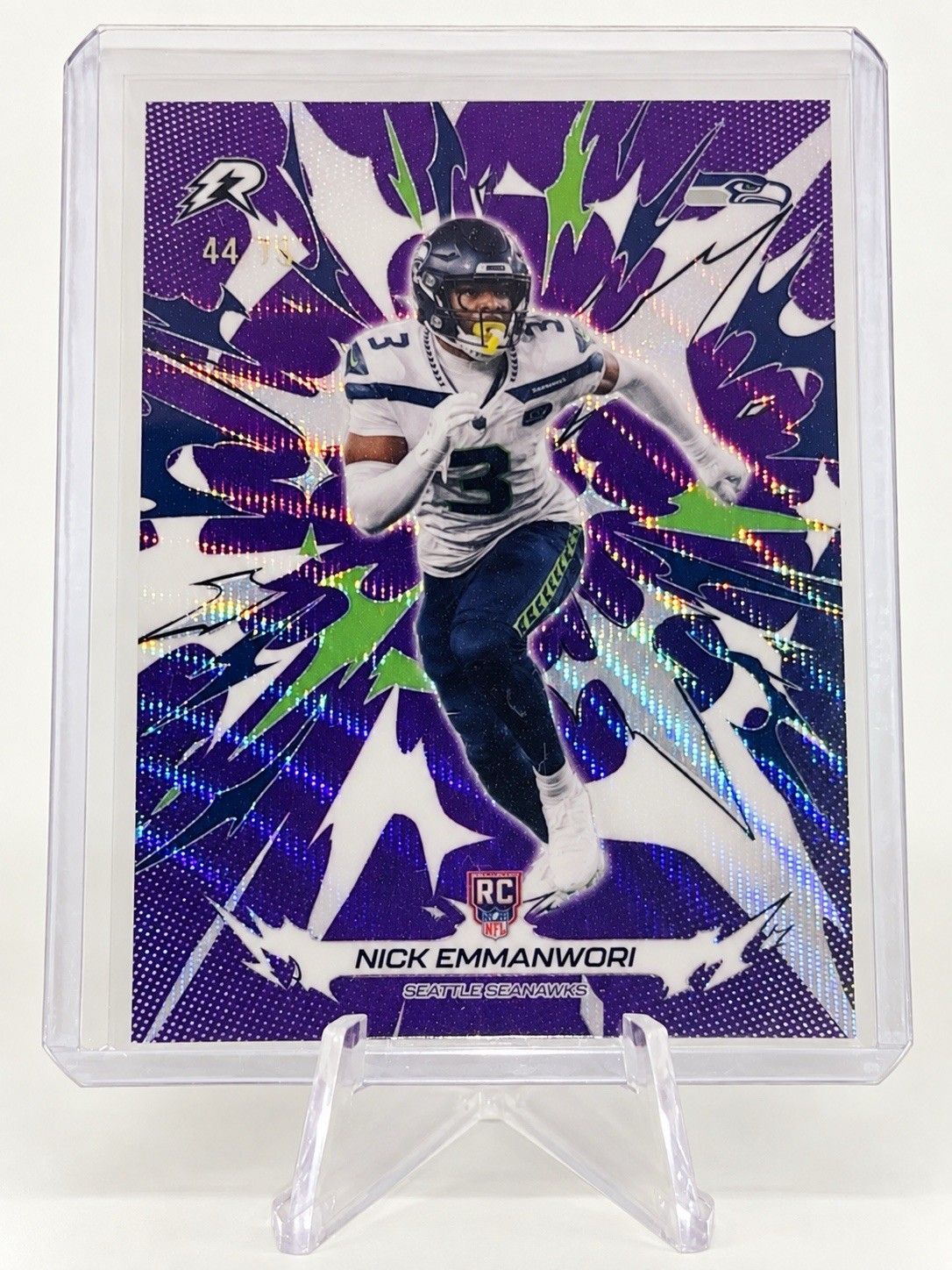 Nick Emmanwori RC 44/75 Purple Color Match Rush Seahawks Rookie