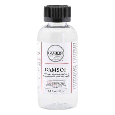 Gamblin Gamsol Odorless Mineral Spirits Bottle, 4.2Oz