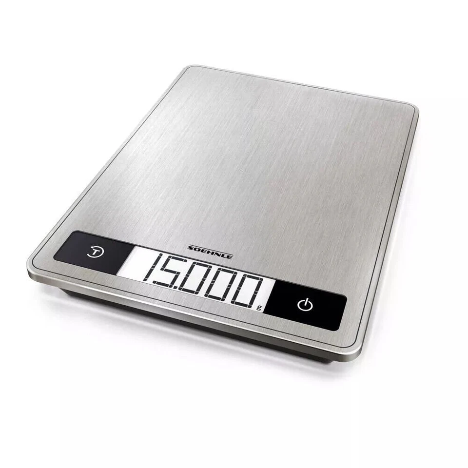 Soehnle Page Profi 200 Digital Kitchen Scale Silver | 15kg Capacity 61509
