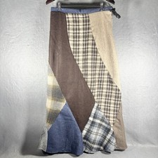 NEW Vintage Sacred Threads Patchwork M/L Maxi Skirt Wool Boho Festival Gypsy