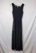 Sans Souci Black Sleeveless Fit & Flare Lined Maxi Dress Women's Small
