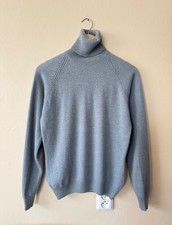 Loro Piana women's blue 100 cashmere high neck sweater size IT46