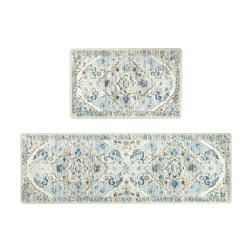 Kitchen Anti Fatigue Mat Set of 2 Non Skid Waterproof Kitchen Floor Mat Vinta...