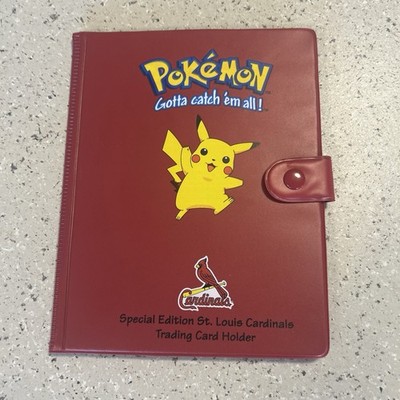 Vintage 1999 Authentic Red Pikachu Pokemon 4-Pocket Card Binder
