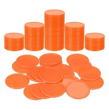 200Pcs, 1.5" Plastic Poker Chips Learning Counters Disks Markers Orange