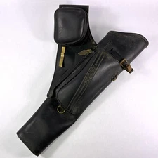 Vintage York Archery Quiver Black 3 Seperators w/ 2 Pockets 20" Long