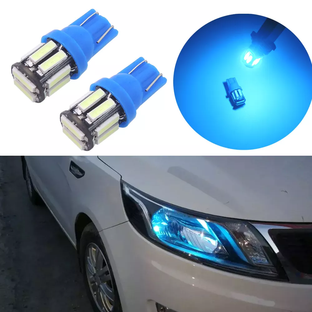 2pcs Ice Blue 168 194 2825 2821 W5W Position Parking City Light 10-SMD LED  Bulbs