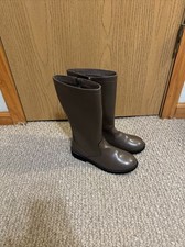 Gap Kids Size 4 Solid Taupe Brown Closed Toe Zip-Side Tall Boots - EUC