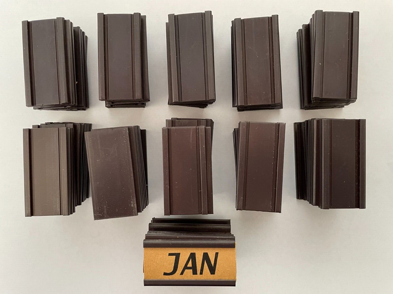 QTY. 112 MAGNETIC LABEL HOLDERS  1" X 2" / PRE-OWNED