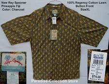 NEW REYN SPOONER VINTAGE PINEAPPLE FIJI 100 REGENCY COTTON LAWN DOLE RARE XL