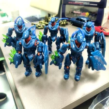 5x New 3.5'' Mega Bloks CONSTRUX HALO BLUE HUNTER Bloks figure Warthog Run GFT55