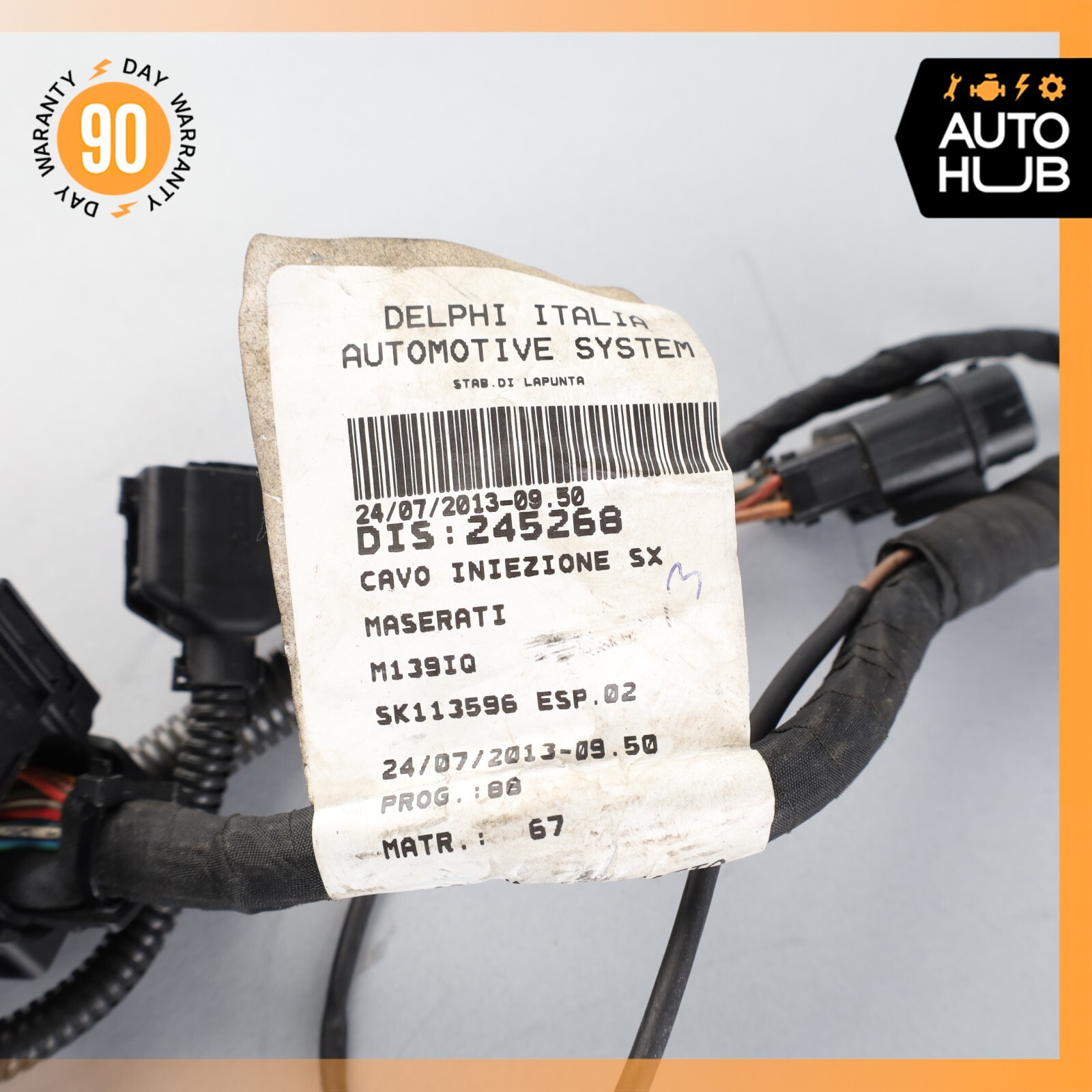 09-19 Maserati GranTurismo 4.7L Fuel Injector Injection Wiring Harness OEM 11k