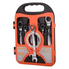 Ratchet Wrench Set Metric Combination Kit Fixed Spanners Tool 7 Piece 8mm-19mm