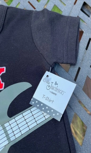 Ella Jackson GANZ Size 6-12 Months Boy's Black I Rock T-Shirt - Guitar - Image 2 of 4