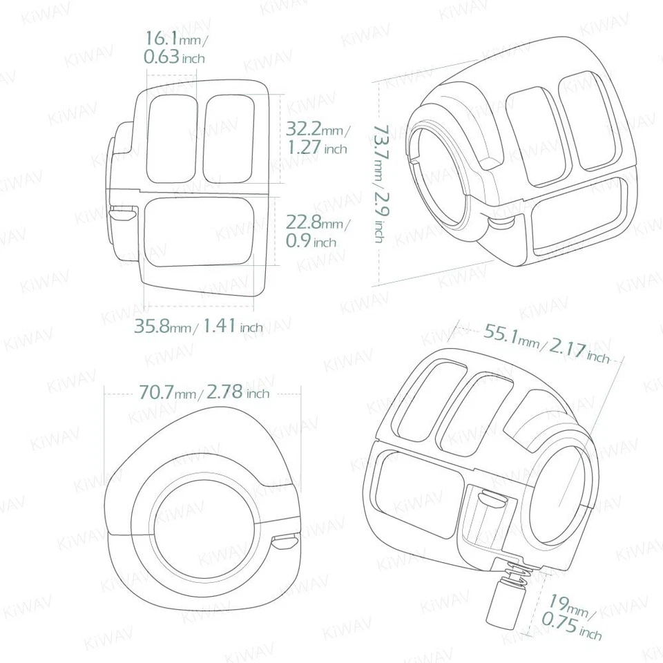 Fundas de carcasa de interruptor negras para Harley '07-'11 Fat Boy Softail Deluxe Street Bob Foto 2 de 4