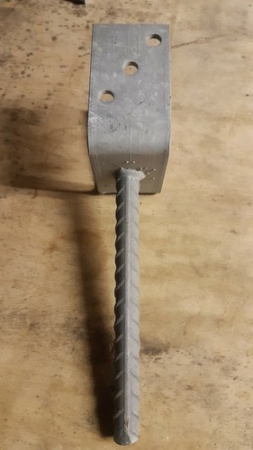 Balkenfuss 91mm Pfostenträger Balkenfuss verzinkt mit stabiler 20mm Dolle - Bild 2 von 7