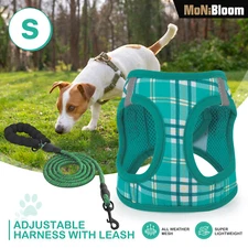 Dog Pet Harness Adjustable Control Reflective Jacket Breathable Mesh & Leash Set