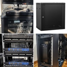 Black Network Data Cabinet Lockable Home Office Wall Mount Server Rack 4-12U lot