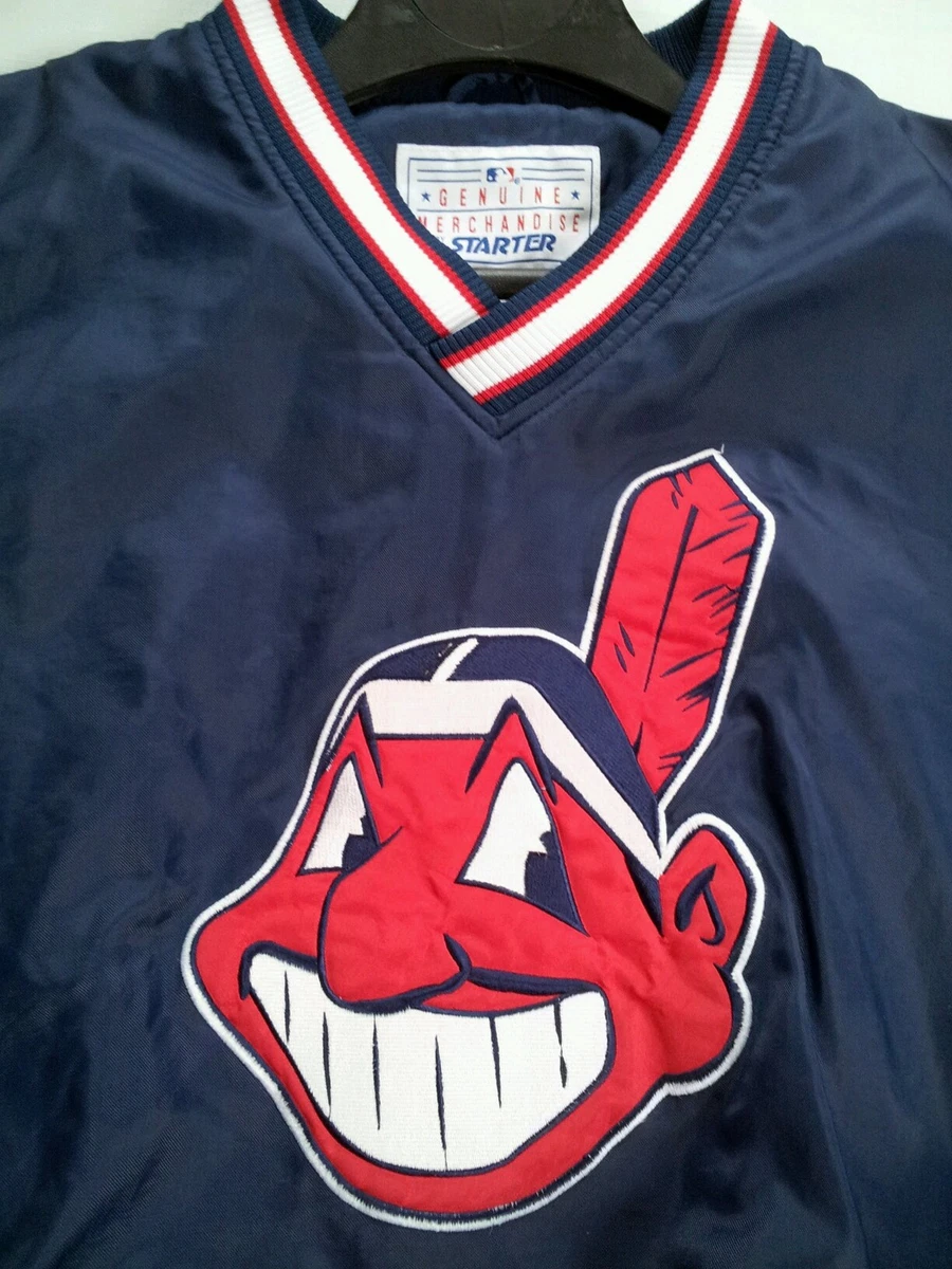 VINTAGE STARTER CLEVELAND INDIANS PULLOVER JERSEY IN SIZE XL