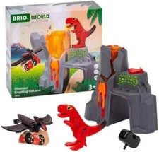 Brio 36092 Dinosaur Erupting Volcano T-Rex Pteradon Real Steam 5 Pieces 3 NEW 