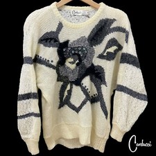 VTG Carducci Knit Sweater Sz Medium Womens, Acrylic/Wool Blend, Abstract Design