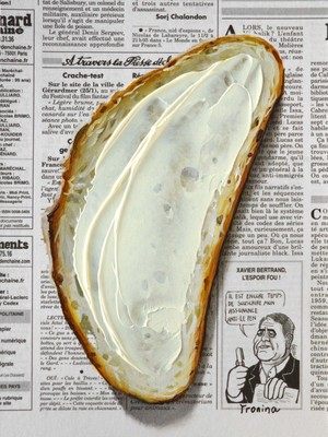 Bread and butter small 3D painting bread picture food art oil painting oil painting