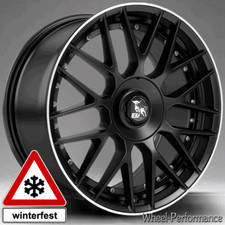 19 Zoll UX21 Alufelgen 8,5x19 5x112 ET45 schwarz matt mit pol. Rand für Mercedes