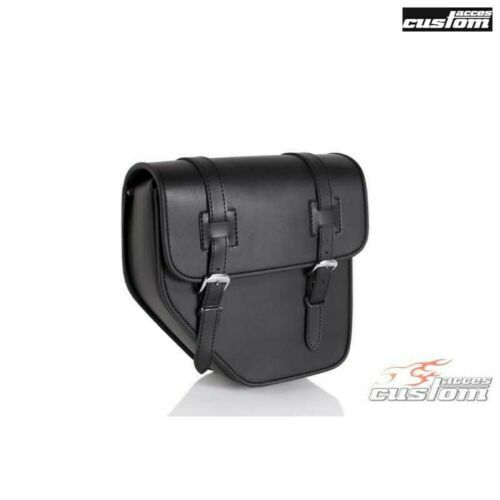 Neuf Grainé Cuir Pochette 2 Côté Moto 2 Sac Noir Sacoches