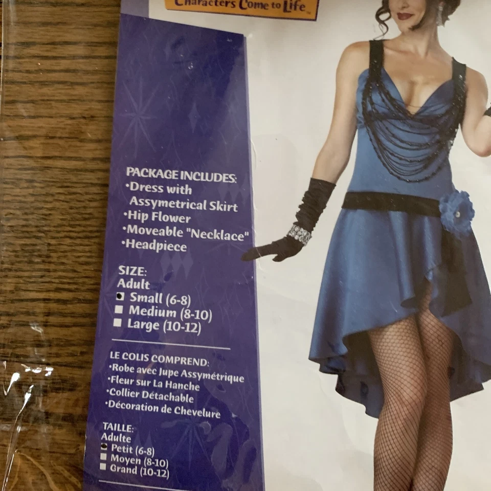 Disfraz de Halloween Ritz Flapper años 20 para mujer adulta azul verdoso negro talla pequeña Foto 4 de 4