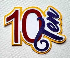 Birthday Age Title Number Ten Girl. Scrapbook, Card Making Paper Piecing