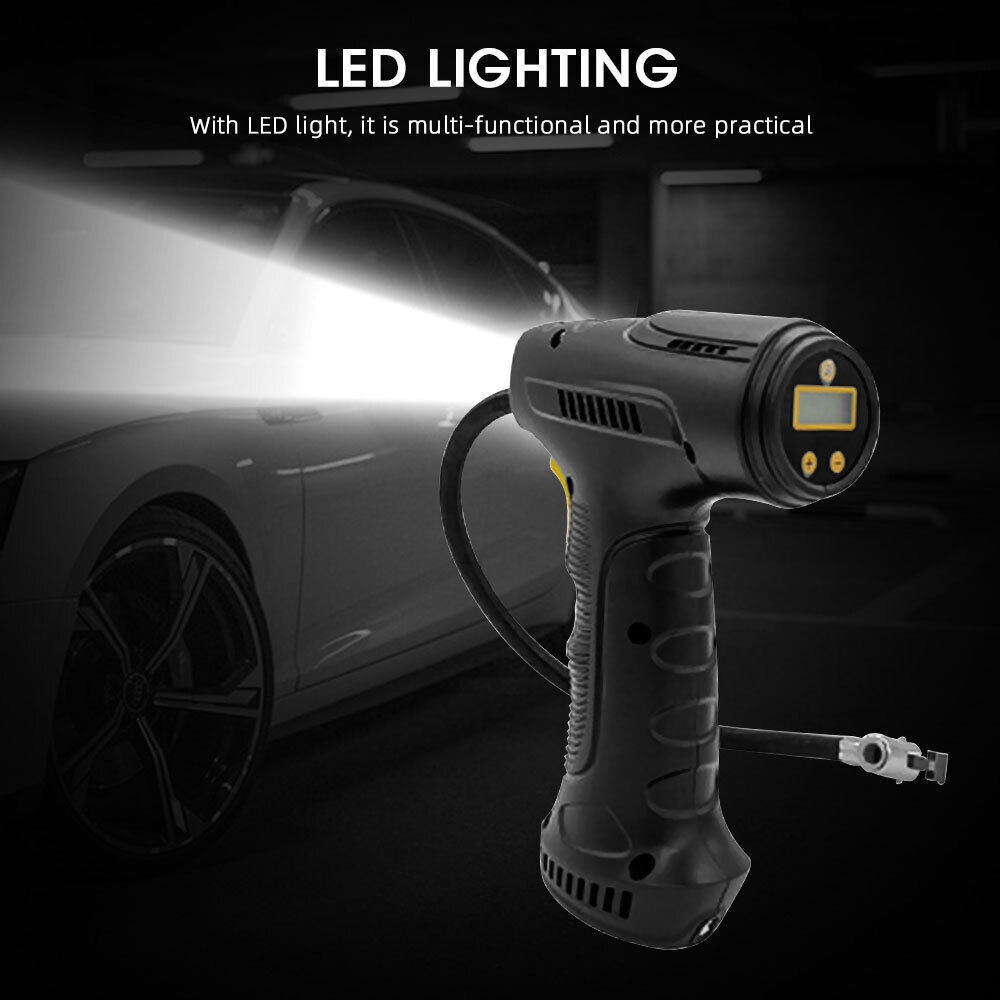 Cordless Digital Car Tyre Inflator USB Rechargeable Tire Air Compressor