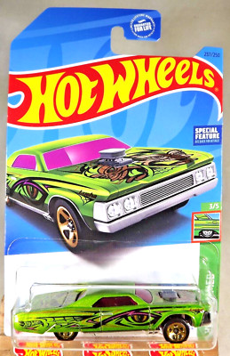 2023 Hot Wheels #237 HW Slammed 3/5 LAYIN' LOWRIDER Green w/Gold 5 Spoke Wheels
