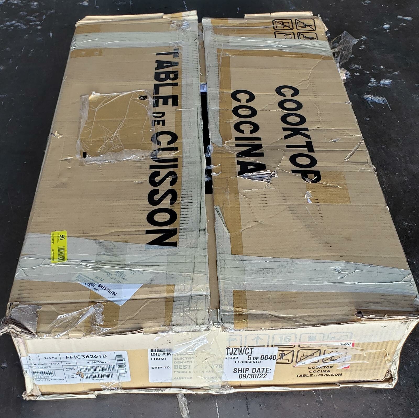 NOB Frigidaire (FFIC3626TB) 36" Electric Induction Cooktop Black