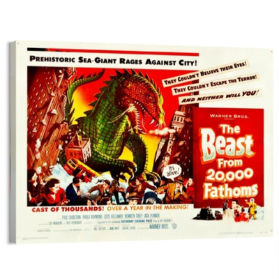 1953 The Beast from 20,000 Fathoms Movie Poster or Canvas  Home Decor  Art Print