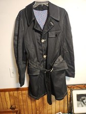 Vintage Mens Black 70,s over Coat Polyester Gangster Disco 42 44 1970s Polyester