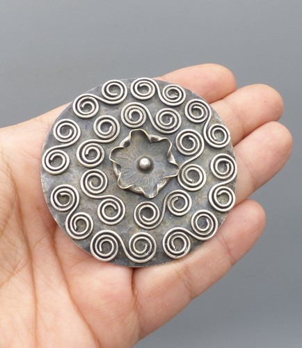 Grande Broche Ancienne Art Déco Jean Augis? Métal Argenté - Old Brooch - Imagen 9 de 9