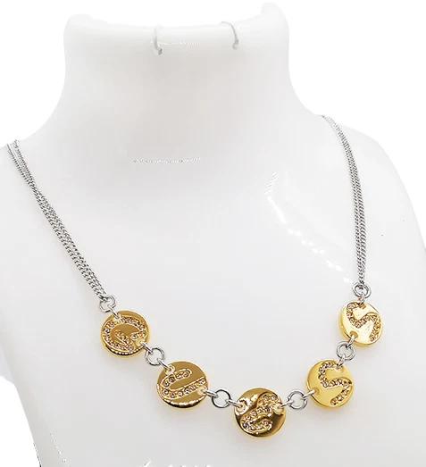 Collana Donna Guess In Acciaio Medagliette Placcate Oro Giallo 18kt UBN11305 - Immagine 2 di 3