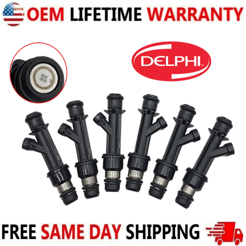 DELPHI x6 Fuel Injectors for 2000, 2001, 2002, 2003 Pontiac Grand Prix 3.1L V6 - Image 4 of 4