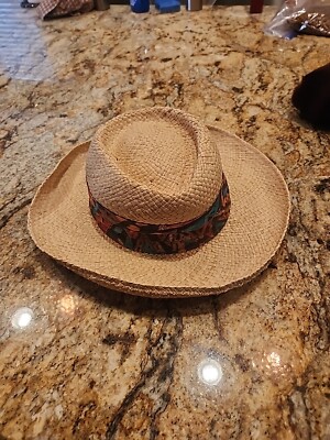 Vintage Fiesta Santa Barbara Womens Straw Hat Colorful Bow  display picture 1