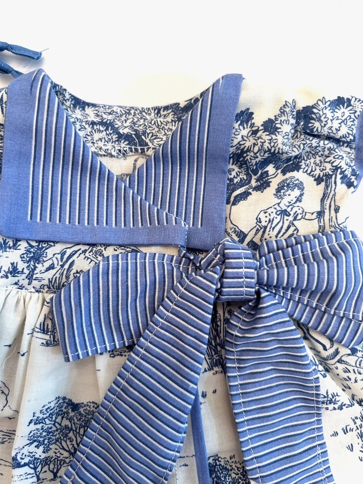 Handmade 17"19" Doll Dress Springtime Toile From Daisy Kingdom Fabric